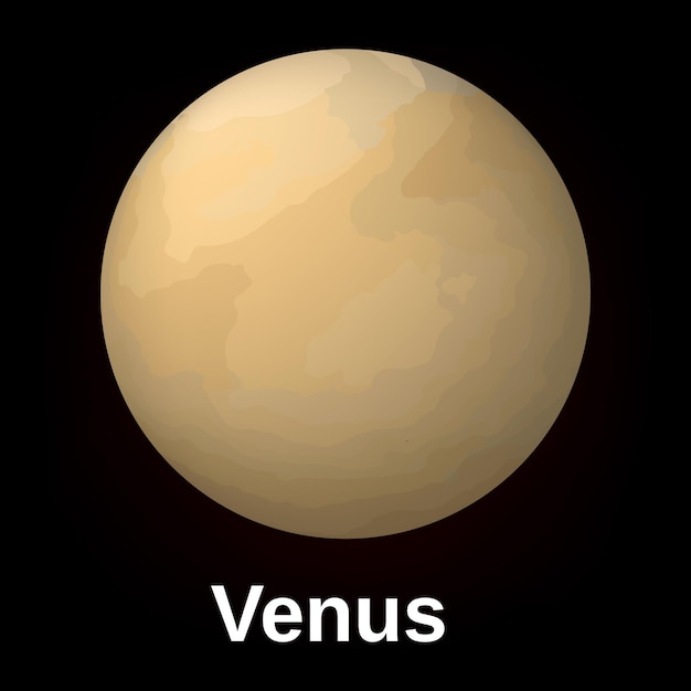 Icono del planeta Venus Ilustración realista del icono vectorial del planeta Venus para el diseño web