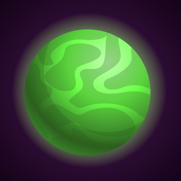 Icono de planeta verde abstracto Caricatura de icono de vector de planeta verde abstracto para diseño web aislado