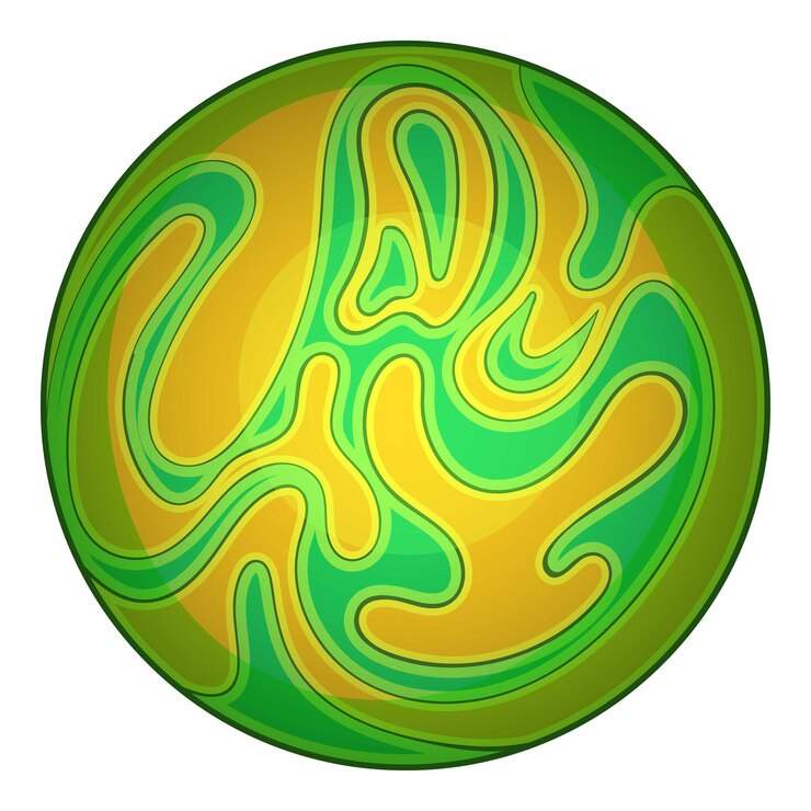 Vector icono de planeta verde ilustración de dibujos animados de icono de vector de planeta verde para web