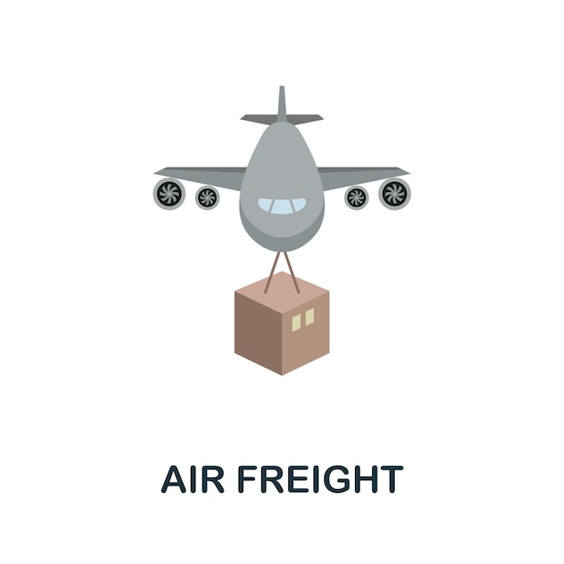 Icono plano de air freight signo simple de la colección de logística ilustración creativa del icono de air freight para infografías de diseño web y más