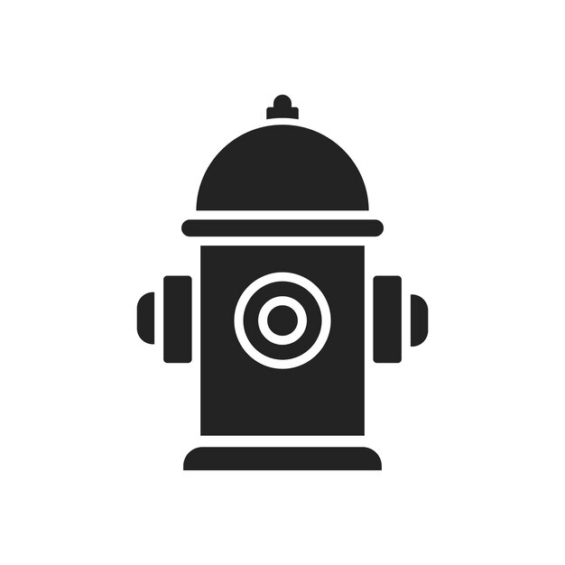Icono plano aislado de hidrante de incendio de diseño simple negro para la seguridad de emergencia de extinción de incendios y r