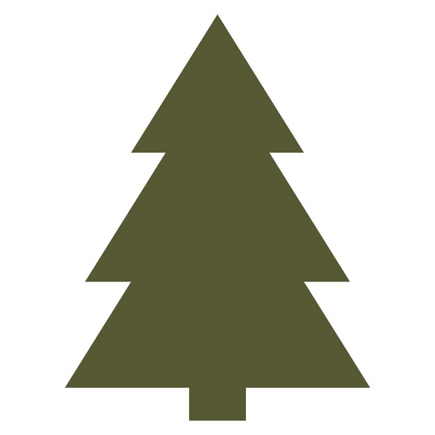 Icono plano del árbol de Navidad aislado sobre un fondo blanco