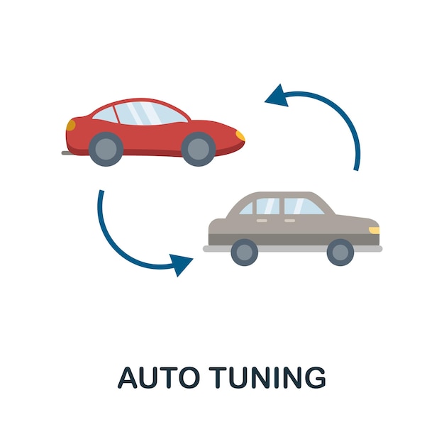 Icono plano de Auto Tuning Elemento simple de color de la colección de servicios de automóviles Icono de Creative Auto Tuning para plantillas de diseño web, infografías y más