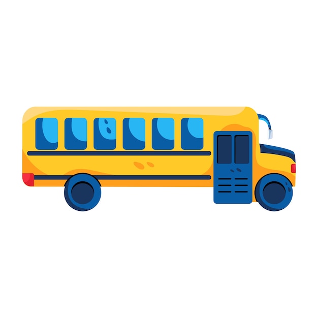 Icono plano del autobús escolar