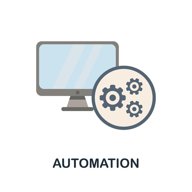 Icono plano de automatización Signo de color de la colección de productividad Ilustración de icono de automatización creativa para infografías de diseño web y más