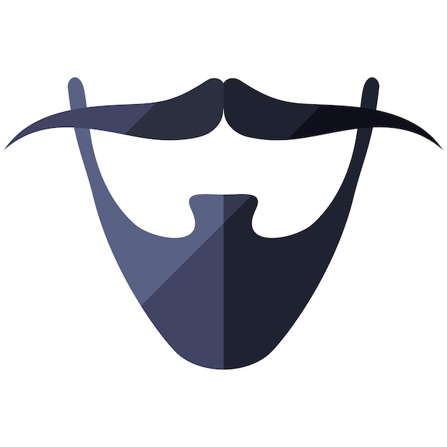 Icono plano de barba con bigote estilo hipster