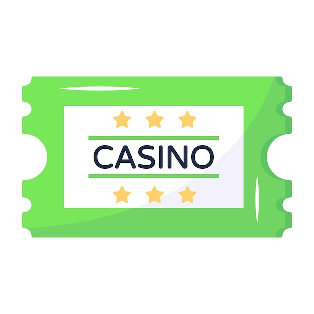 Un icono plano de boleto de casino