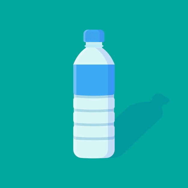 Icono plano de la botella de agua aislado en el fondo Ilustración vectorial Eps 10