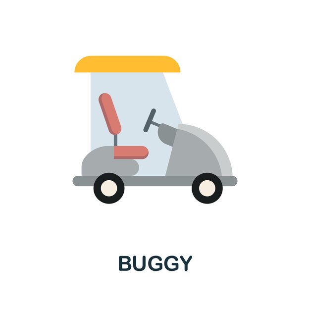 Icono plano de Buggy Signo de color de la colección de excursiones Ilustración creativa del icono de Buggy para infografías de diseño web y más