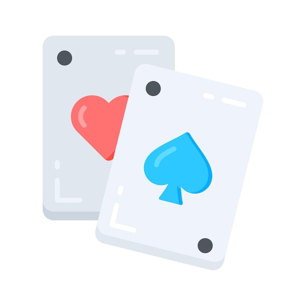 Un icono plano con cartas mezcladas