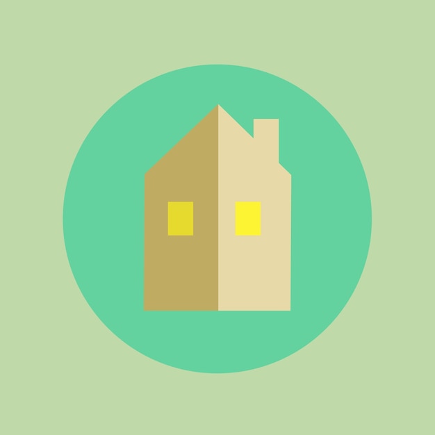 Icono plano de la casa de construcción