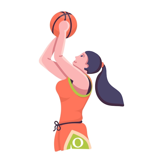 Icono plano de chica de baloncesto