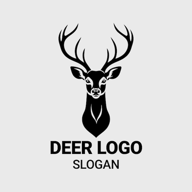 icono plano de ciervo logotipo de animal