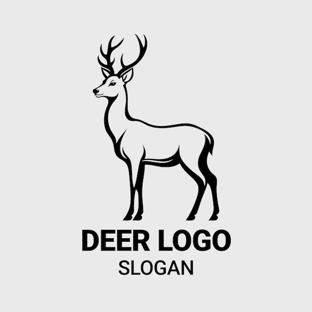 icono plano de ciervo logotipo de animal