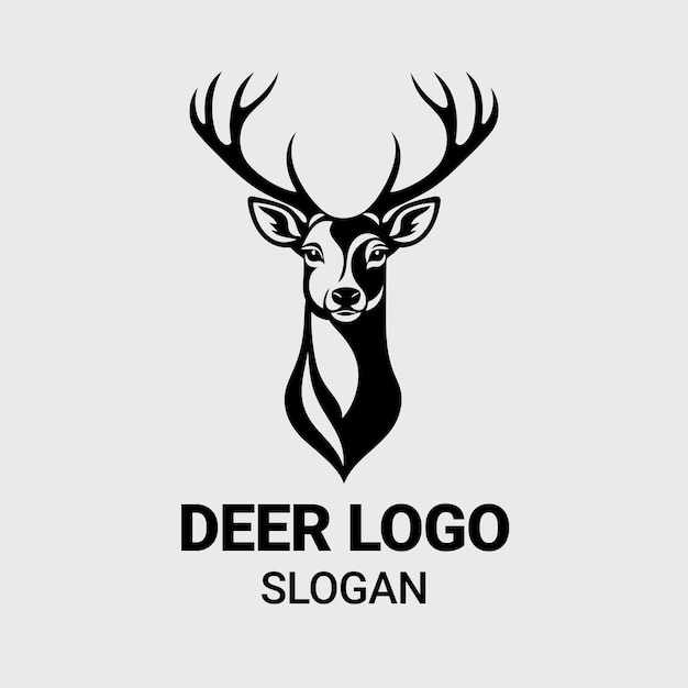 icono plano de ciervo logotipo de animal