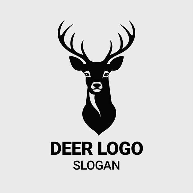 icono plano de ciervo logotipo de animal