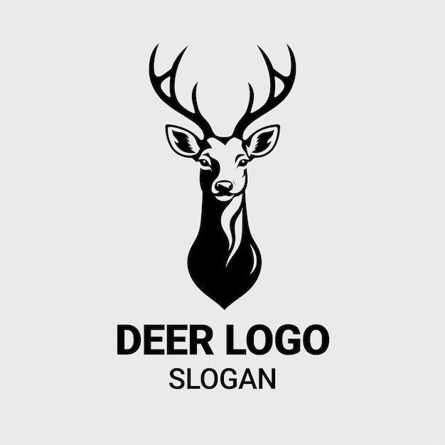 icono plano de ciervo logotipo de animal