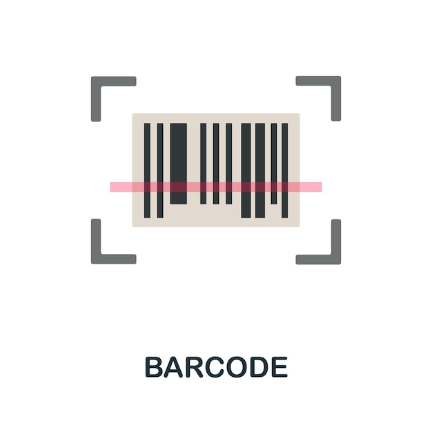 Icono plano de código de barras Signo simple de la colección de logística Ilustración de icono de código de barras creativo para infografías de diseño web y más