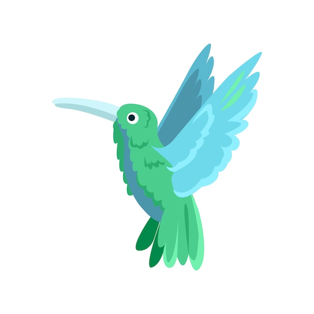 Icono plano Colibri Elemento vectorial de color de la colección de aves Icono creativo Colibri para plantillas de diseño web e infografías