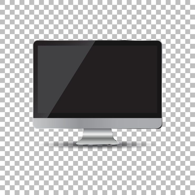 Vector icono plano de la computadora de escritorio ilustración vectorial realista