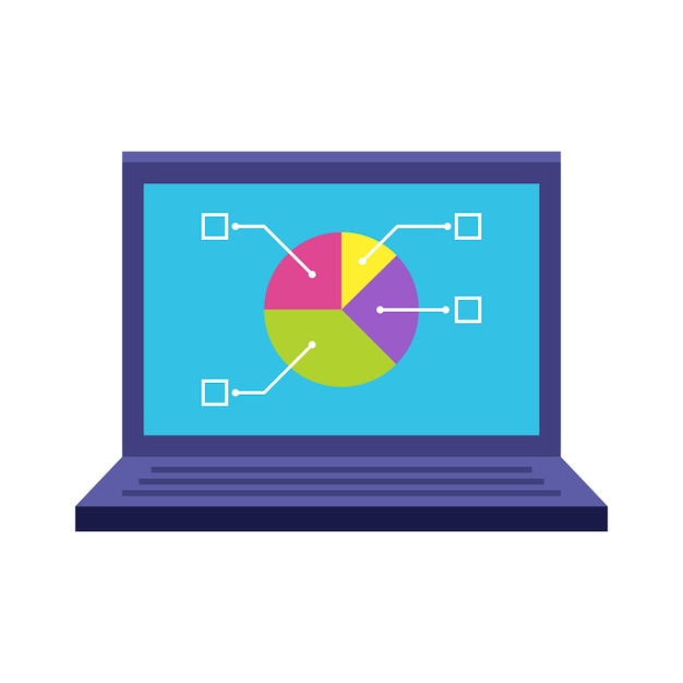 El icono plano de la computadora portátil