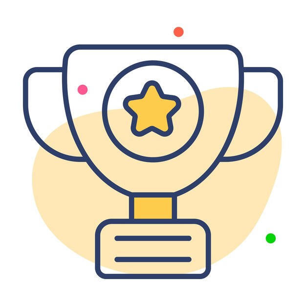 Icono plano creativamente diseñado del trofeo en diseño vectorial de trofeo de logro de estilo editable