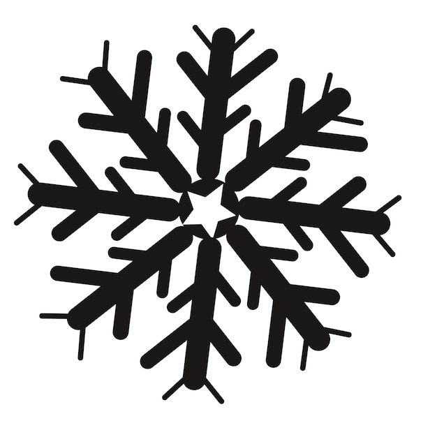 Icono plano de cristal de hielo de copo de nieve Ilustración vectorial aislada