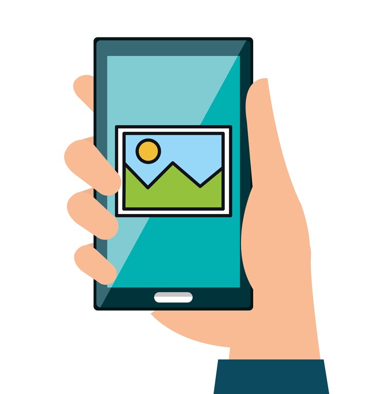 Vector icono plano de datos de tecnología de teléfono inteligente