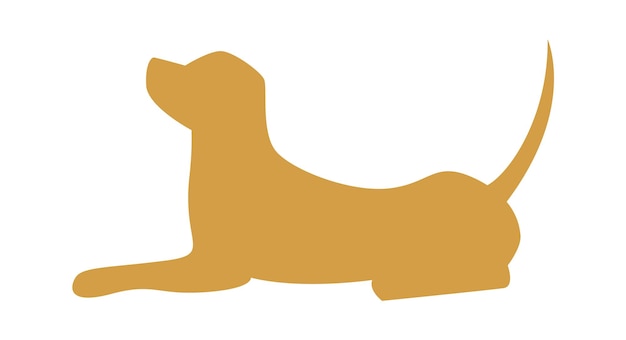 Vector icono plano de diseño de silueta abstracta de perro