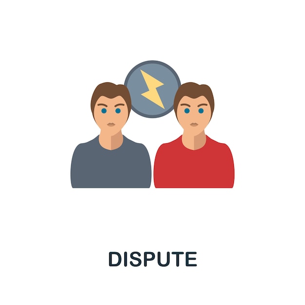 Icono plano de disputa Signo de color de la colección de personalidad Ilustración de icono de disputa creativa para infografías de diseño web y más