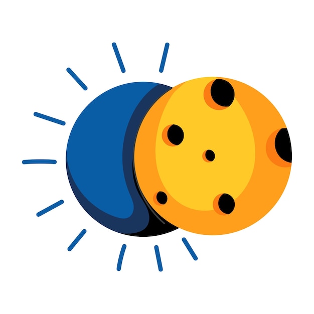 Icono plano del eclipse de luna