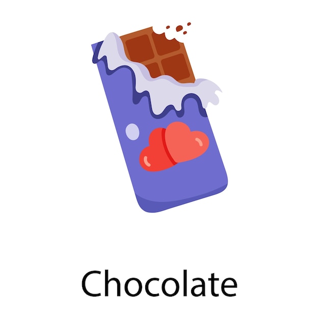 Un icono plano editable de chocolate.