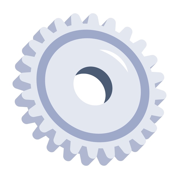 Un icono plano editable de engranaje