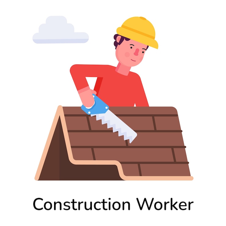 Vector icono plano editable de un trabajador de la construcción