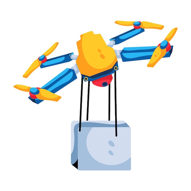 Icono plano de la entrega de drones