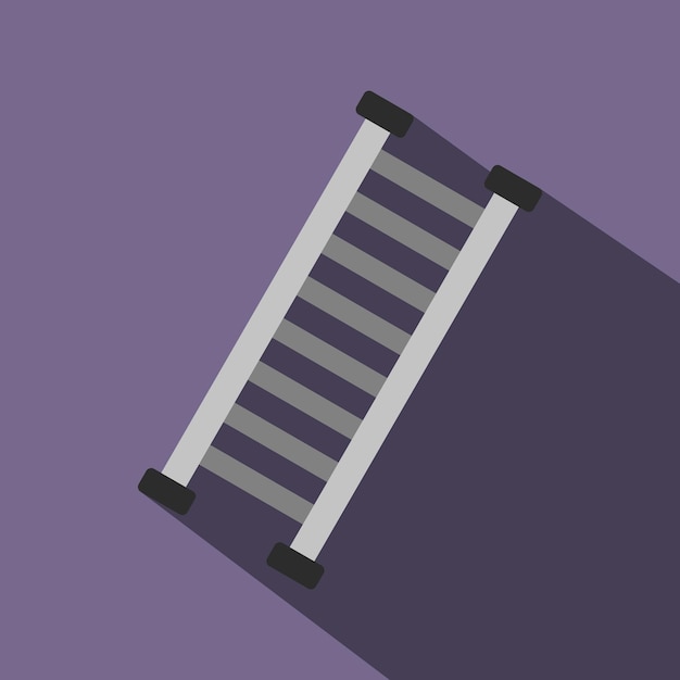 Vector icono plano de escalera de bombero sobre un fondo violeta