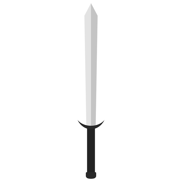 Icono plano de la espada aislado en fondo blanco