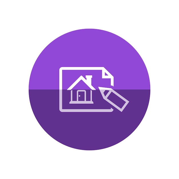 Vector icono de plano en estilo de círculo de color plano hipoteca de diseño de casa de propiedad