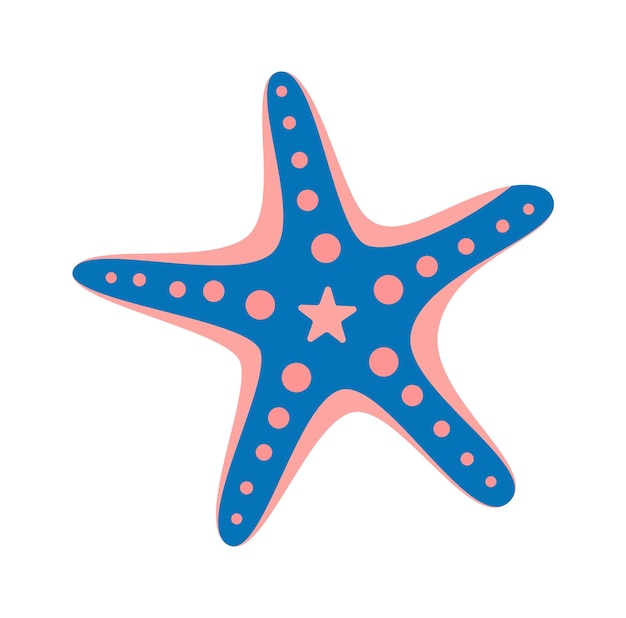 Icono plano de estrella de mar Pescado cálido del océano del país