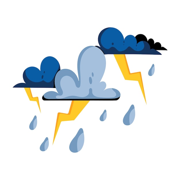 Vector icono plano fácil de editar de tormenta