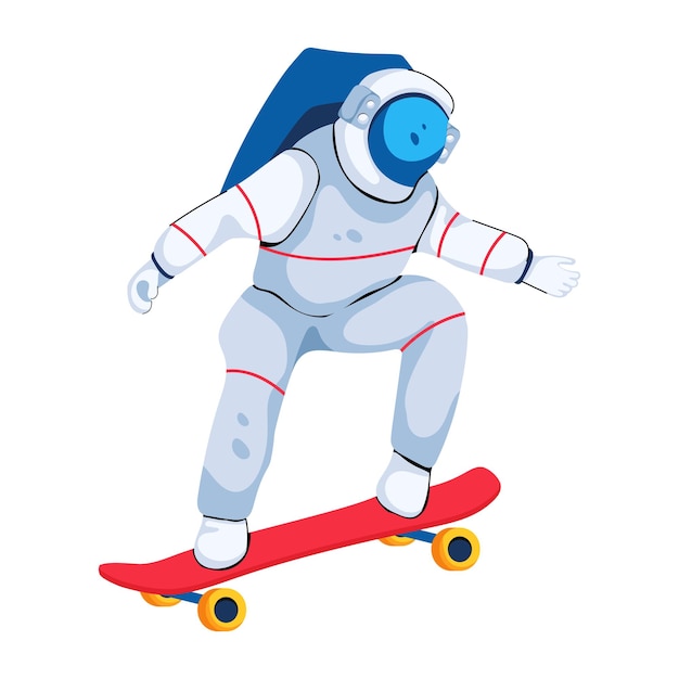 Icono plano fácil de usar de astronauta