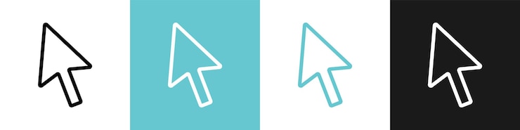 Vector icono plano de flecha del cursor del ratón de la computadora para aplicaciones y sitios web
