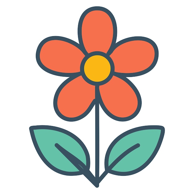 Icono plano de flor Diseño de estilo de glifo floral diseñado para web y aplicación