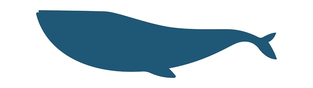 Icono plano de forma de ballena Silueta de animal marino