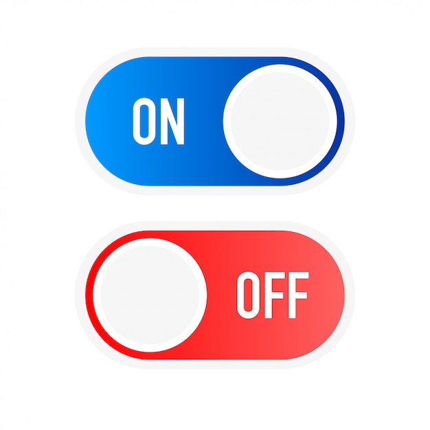 Icono plano Formato de botón de interruptor de alternancia de encendido y apagado.