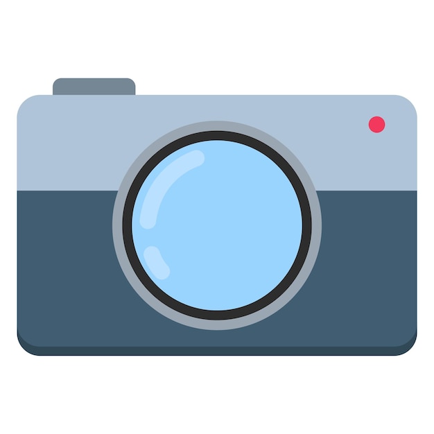 Icono plano de fotografía de la cámara aislado sobre un fondo blanco