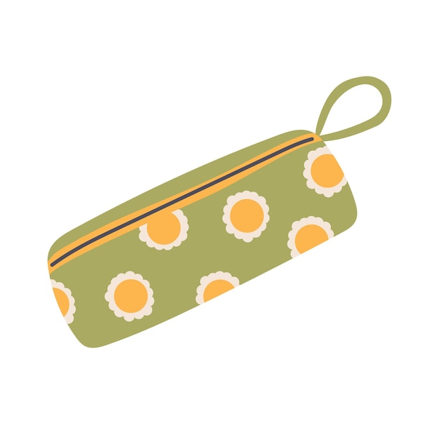 Icono plano de la funda del lápiz aislado sobre un fondo blanco Ilustración vectorial