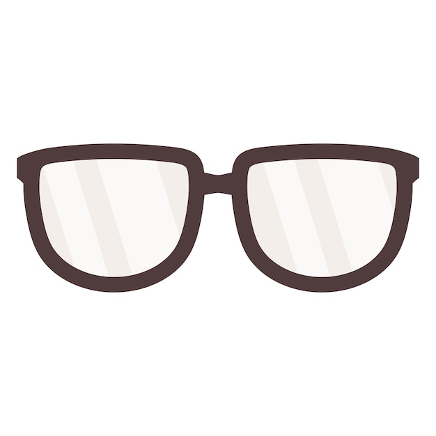 Icono plano de gafas marrones aislado sobre un fondo blanco