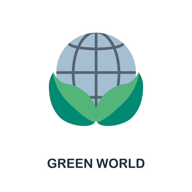 Icono plano de Green World Elemento simple de la colección save the world Icono creativo de Green World para plantillas de diseño web, infografías y más