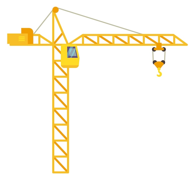 Icono plano de grúa de construcción Vista lateral del vehículo de construcción
